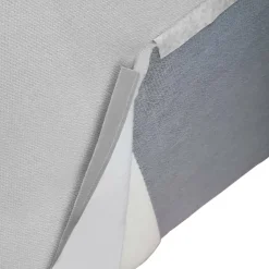 Poltrona in legno massello e tessuto con braccioli grigia - Leonia