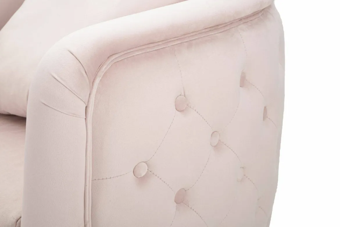 Poltrona in tessuto con braccioli rosa - Prampolini