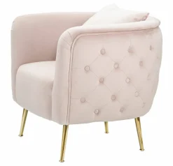 Poltrona in tessuto con braccioli rosa - Prampolini