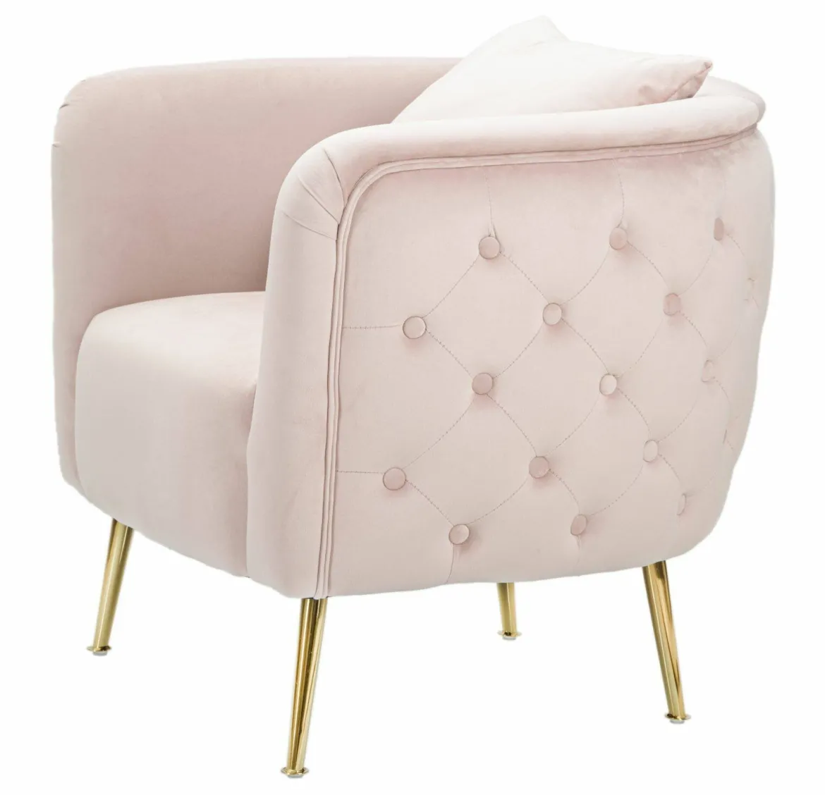 Poltrona in tessuto con braccioli rosa - Prampolini