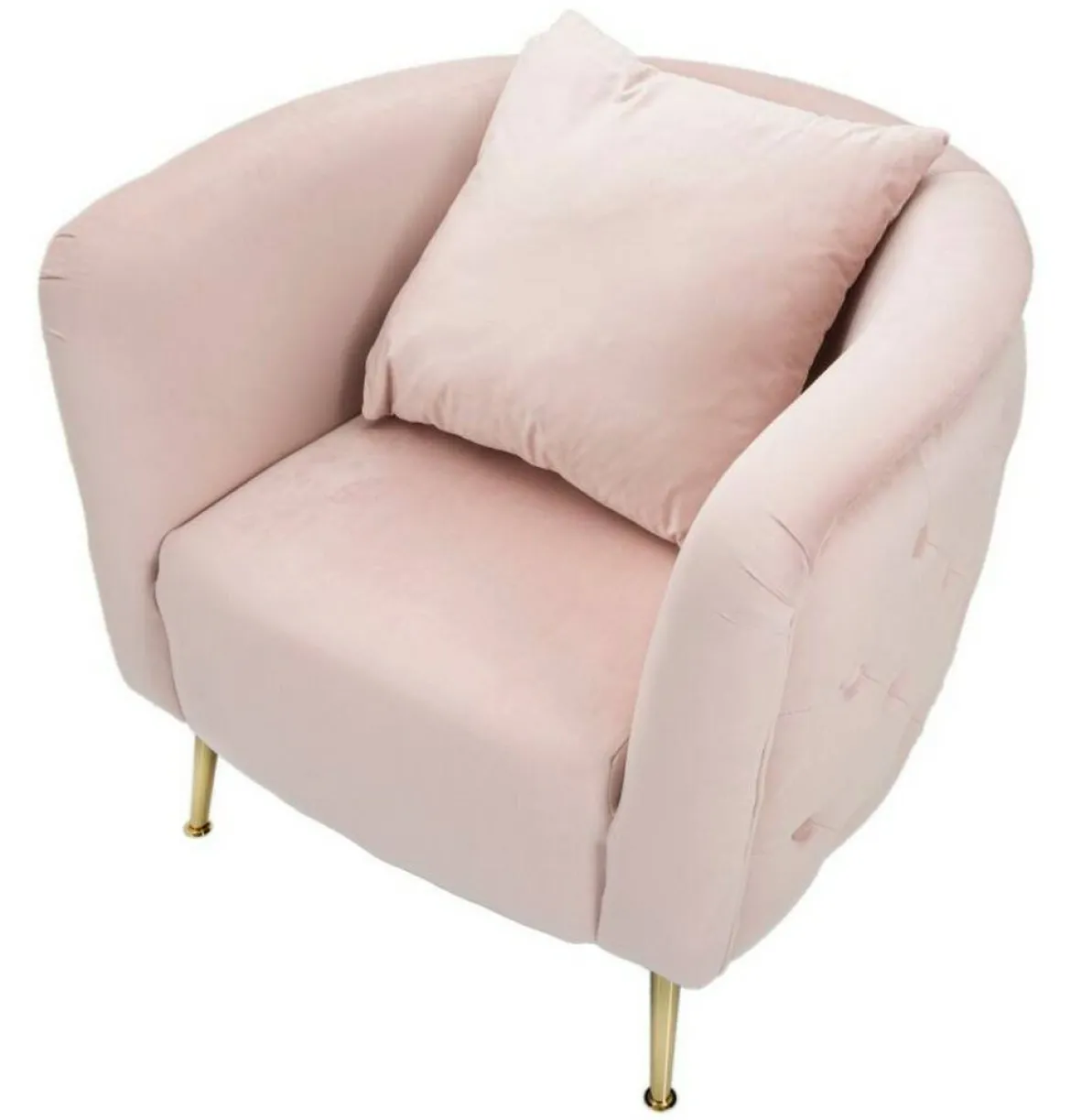 Poltrona in tessuto con braccioli rosa - Prampolini