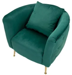 Poltrona in tessuto con braccioli verde - Prampolini