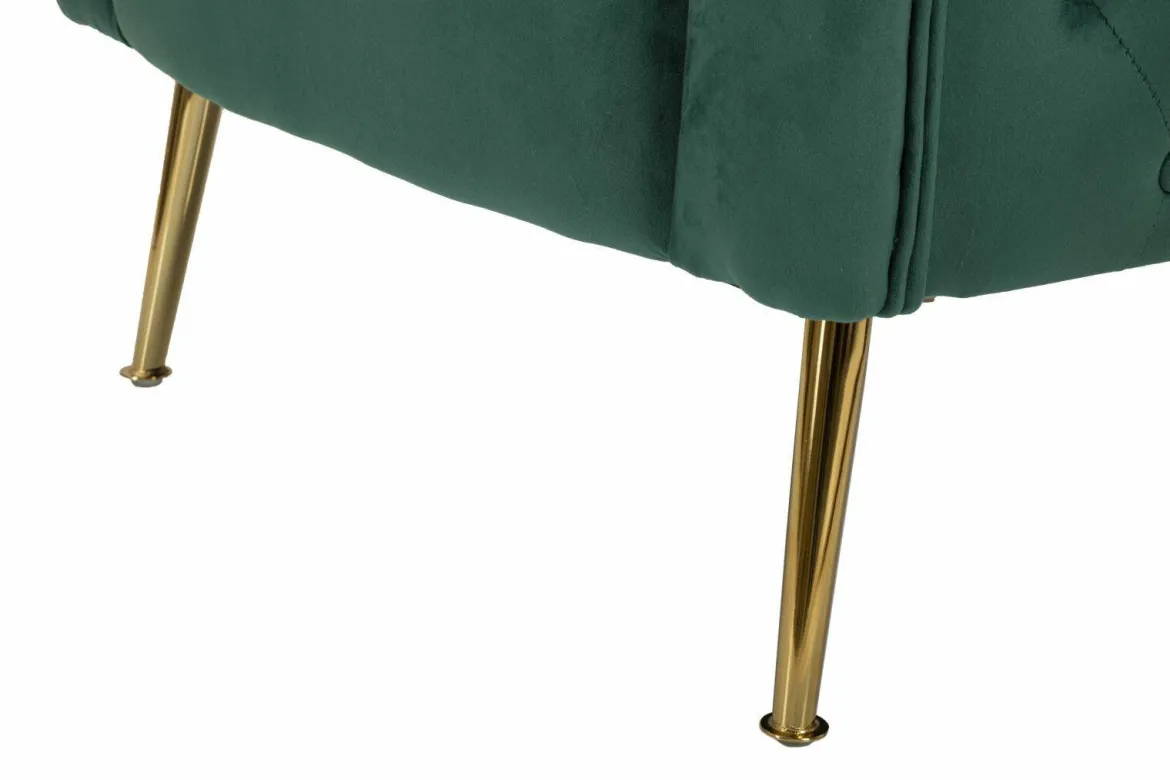 Poltrona in tessuto con braccioli verde - Prampolini