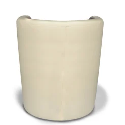 Poltrona moderna in ecopelle con braccioli beige - Ago