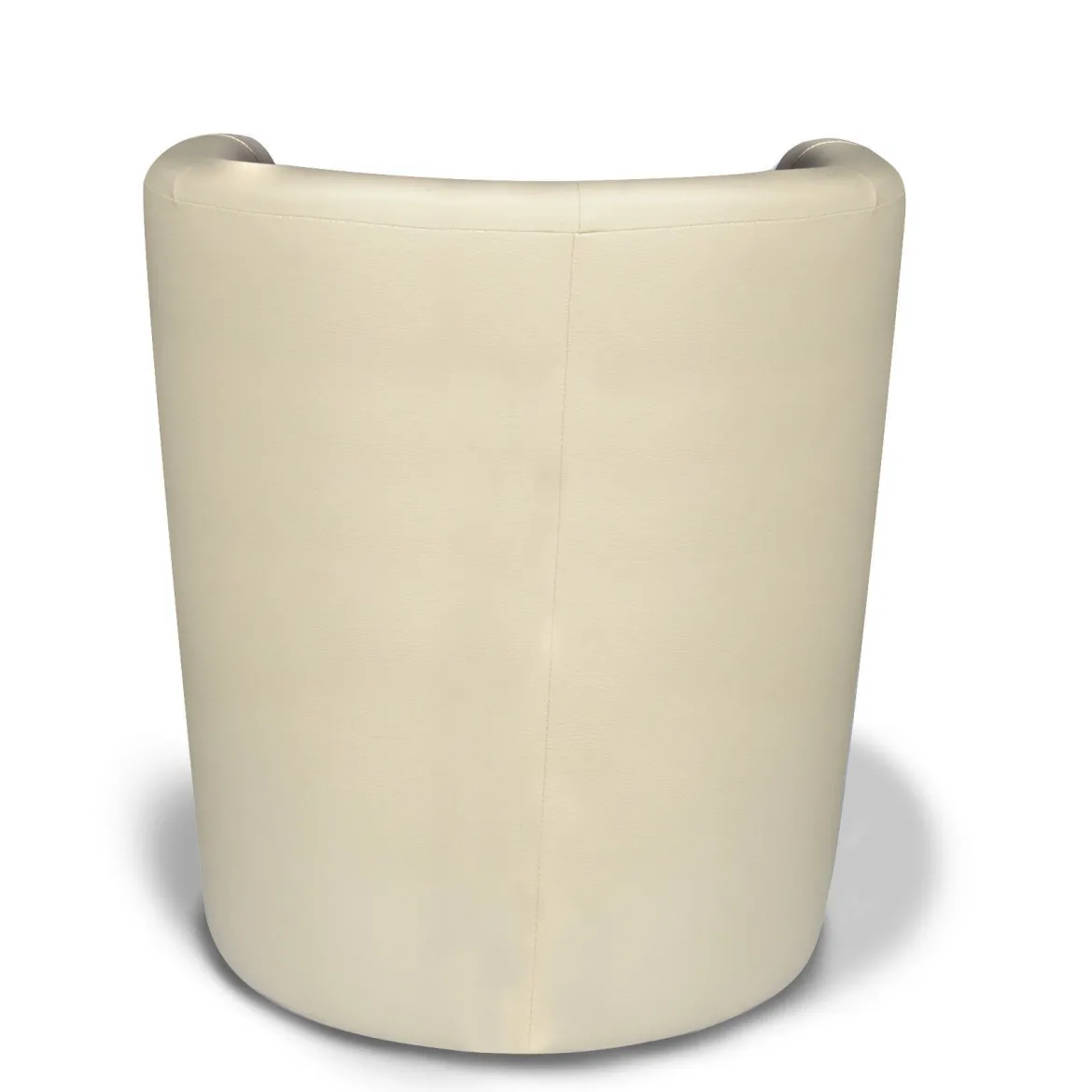 Poltrona moderna in ecopelle con braccioli beige - Ago