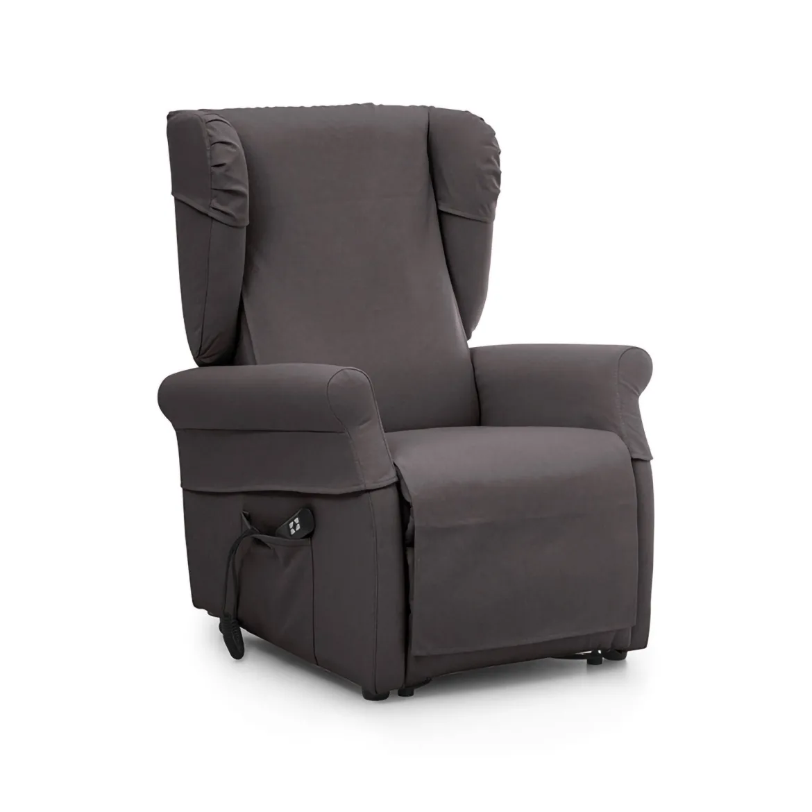 Poltrona Nero Antracite Sfoderabile Reclinabile 75x84x107h cm, Braccioli Made in Italy - Treia