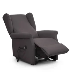 Poltrona Nero Antracite Sfoderabile Reclinabile 75x84x107h cm, Braccioli Made in Italy - Treia