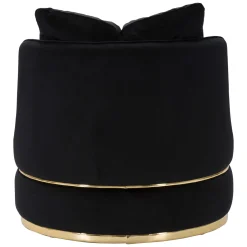 Poltrona Nero oro con Cuscini Materiale Struttura in Legno Nobilitato 84x84x72h cm, Materiale Struttura in Tessuto - Palang