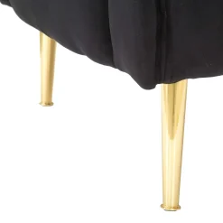 Poltrona Nero oro Rivestimento in Velluto Braccioli 76x74x71h cm, Materiale Struttura in Metallo - StIves