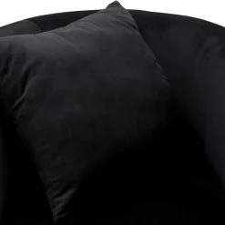 Poltrona Nero oro Rivestimento in Velluto Braccioli 76x74x71h cm, Materiale Struttura in Metallo - StIves
