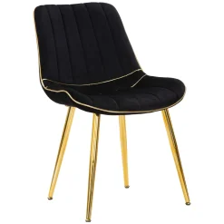 Poltrona Nero oro set da 2 Materiale Struttura in Metallo 51x59x79h cm, Materiale Struttura in Tessuto - Ribe