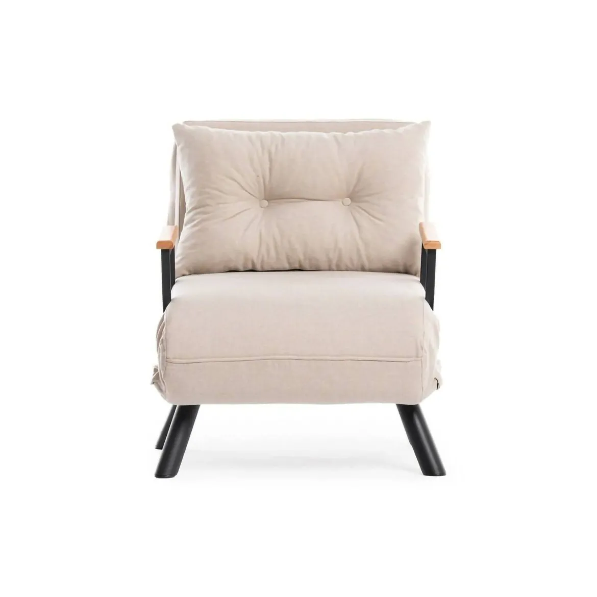 Poltrona reclinabile in tessuto con braccioli beige - Keoni
