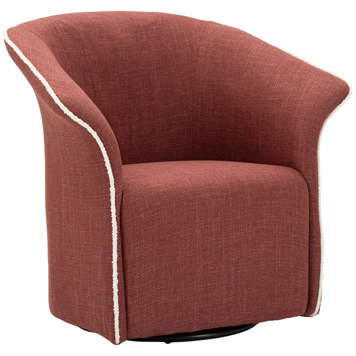 Poltrona Rosso Bianco Base Girevole Braccioli 84x66x80h cm, Materiale Struttura in Metallo - Toamas