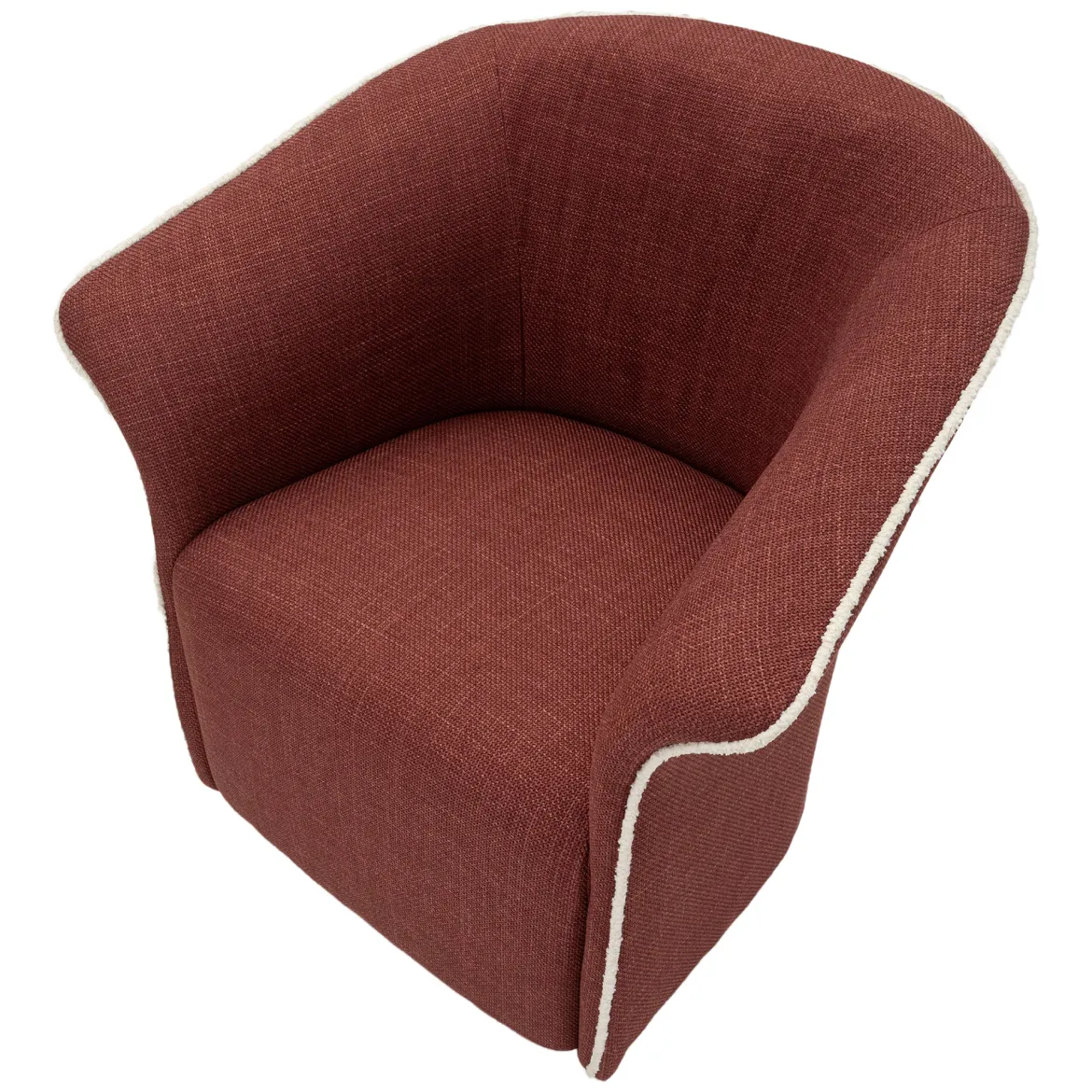 Poltrona Rosso Bianco Base Girevole Braccioli 84x66x80h cm, Materiale Struttura in Metallo - Toamas