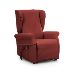 Poltrona Rosso Bordeaux Sfoderabile Reclinabile 75x84x107h cm, Braccioli Made in Italy - Treia