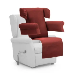 Poltrona Rosso Bordeaux Sfoderabile Reclinabile 75x84x107h cm, Braccioli Made in Italy - Treia