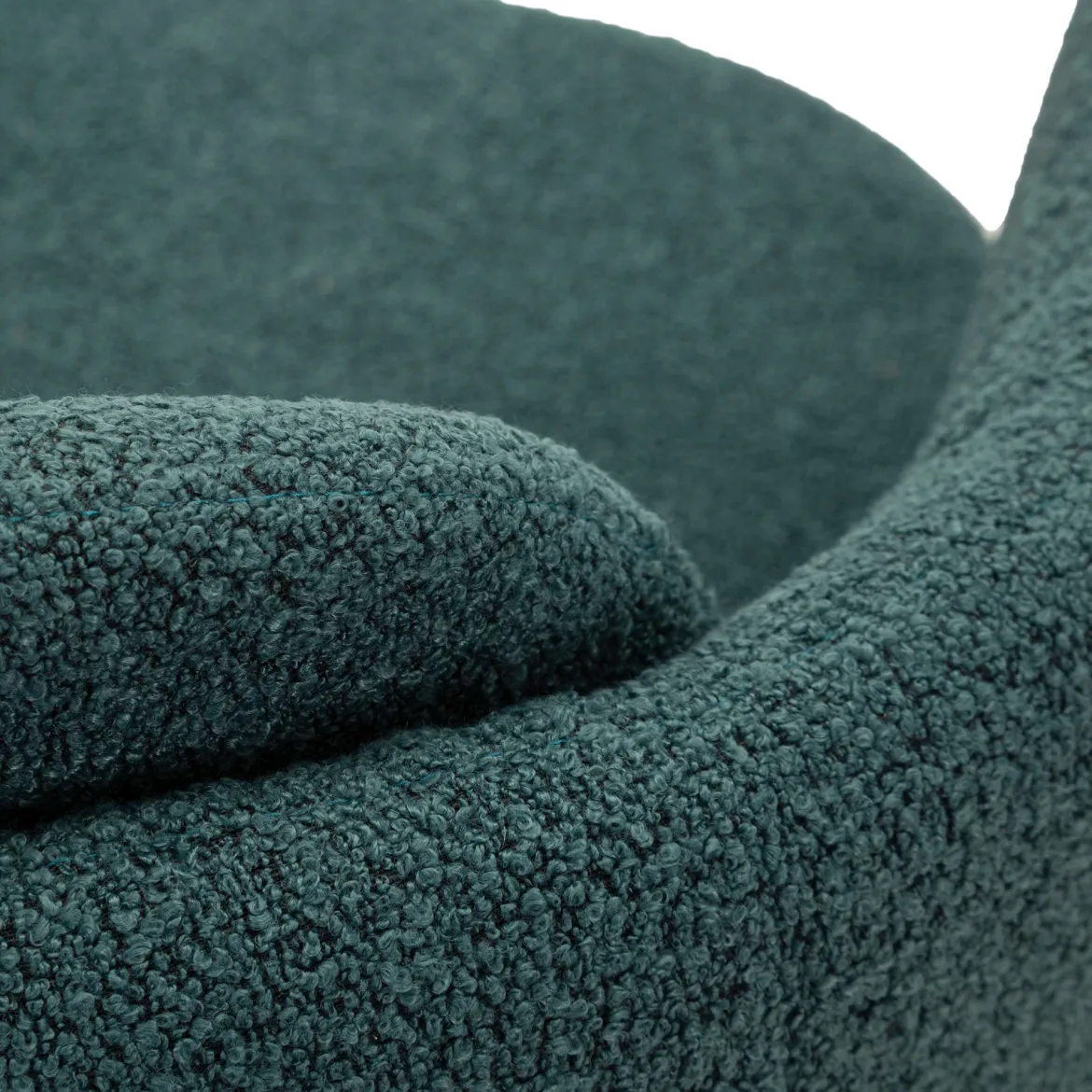 Poltrona Verde Ottanio Nero Base Girevole Braccioli 70x72x75h cm, Materiale Struttura in Legno Nobilitato - Morond
