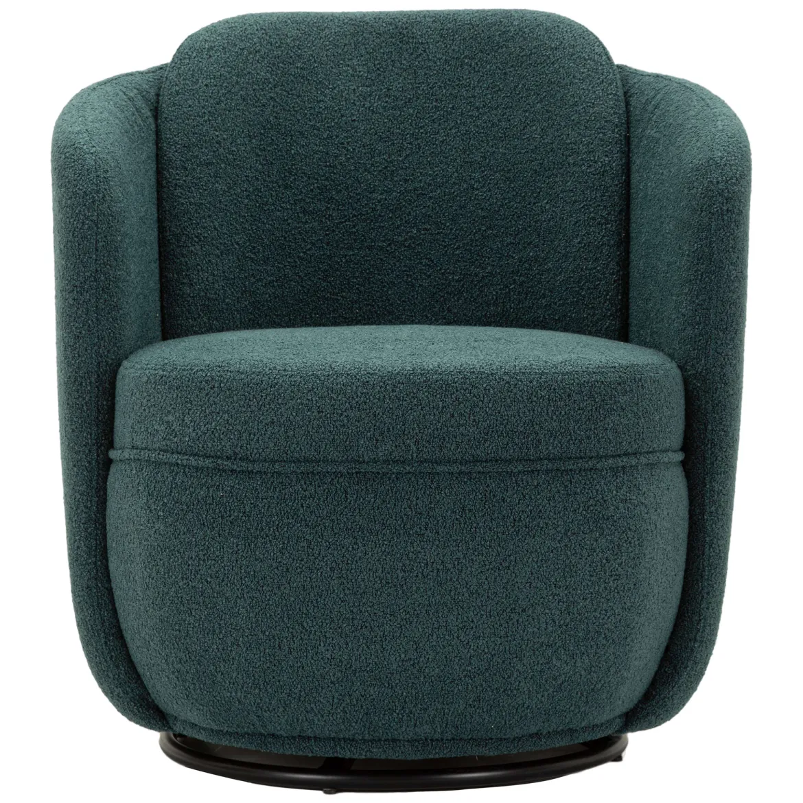 Poltrona Verde Ottanio Nero Base Girevole Braccioli 70x72x75h cm, Materiale Struttura in Legno Nobilitato - Morond