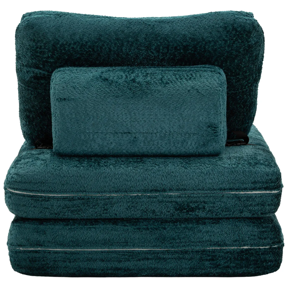 Poltrona Verde Petrolio Trasformabile in Letto, Rivestimento in Tessuto Bouclè Reclinabile 31x31x97h cm, Materiale Struttura in Tessuto - Abyane