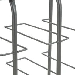 Portabottiglie Grigio Scuro con Maniglia Sfumatura Colore Struttura Scuro, 9 Bottiglie - Safed