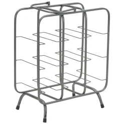 Portabottiglie Grigio Scuro con Maniglia Sfumatura Colore Struttura Scuro, 9 Bottiglie - Safed