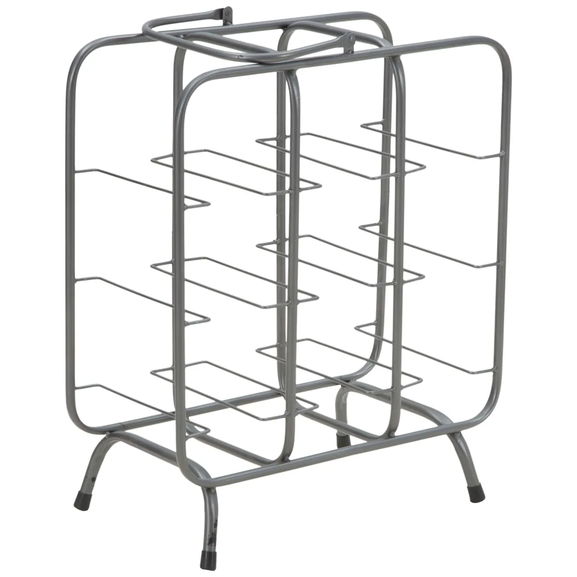 Portabottiglie Grigio Scuro con Maniglia Sfumatura Colore Struttura Scuro, 9 Bottiglie - Safed