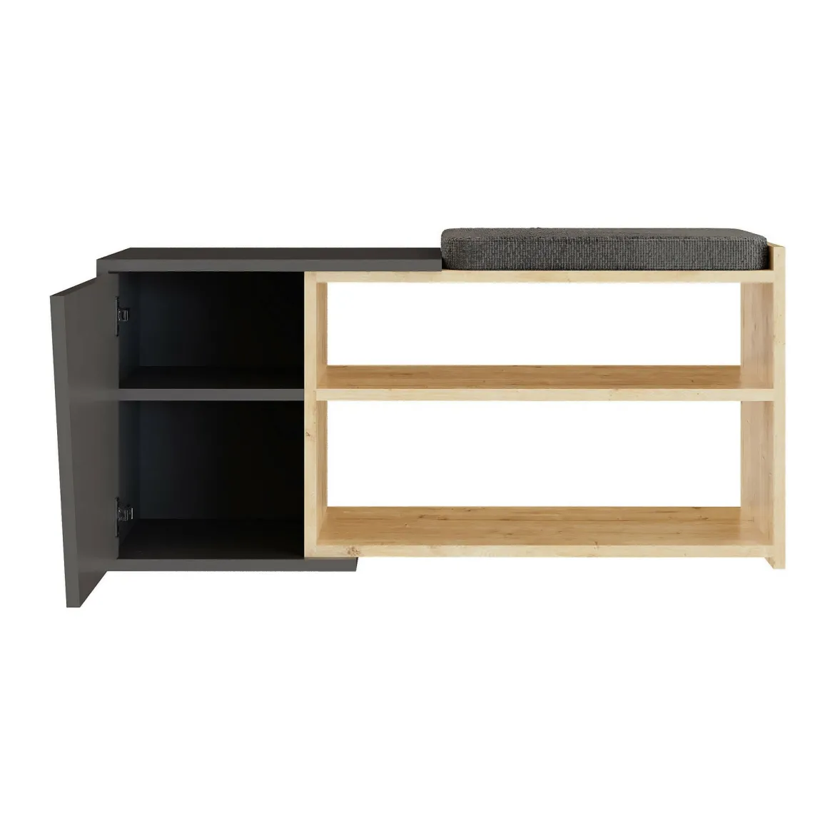 Porta scarpe bassa quercia e antracite 104x37h cm - Neneng