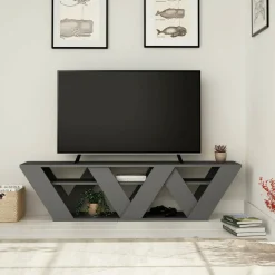Porta TV antracite 158x30x40h cm in legno - Arcobaleno