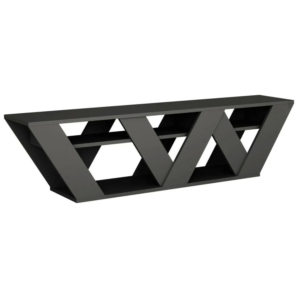 Porta TV antracite 158x30x40h cm in legno - Arcobaleno