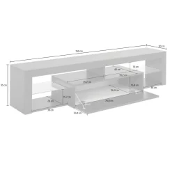Porta TV antracite 200x40x35h cm in legno - Meti