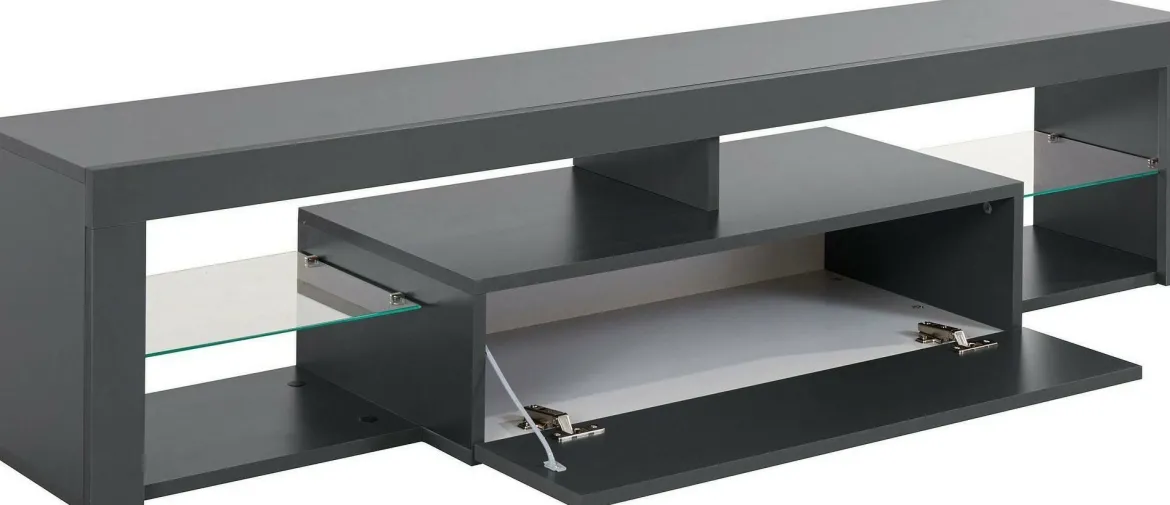 Porta TV antracite 200x40x35h cm in legno - Meti