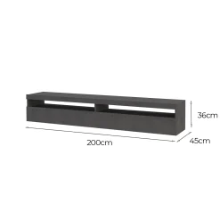 Porta TV ardesia 200x45x36h cm 2 ante - Active