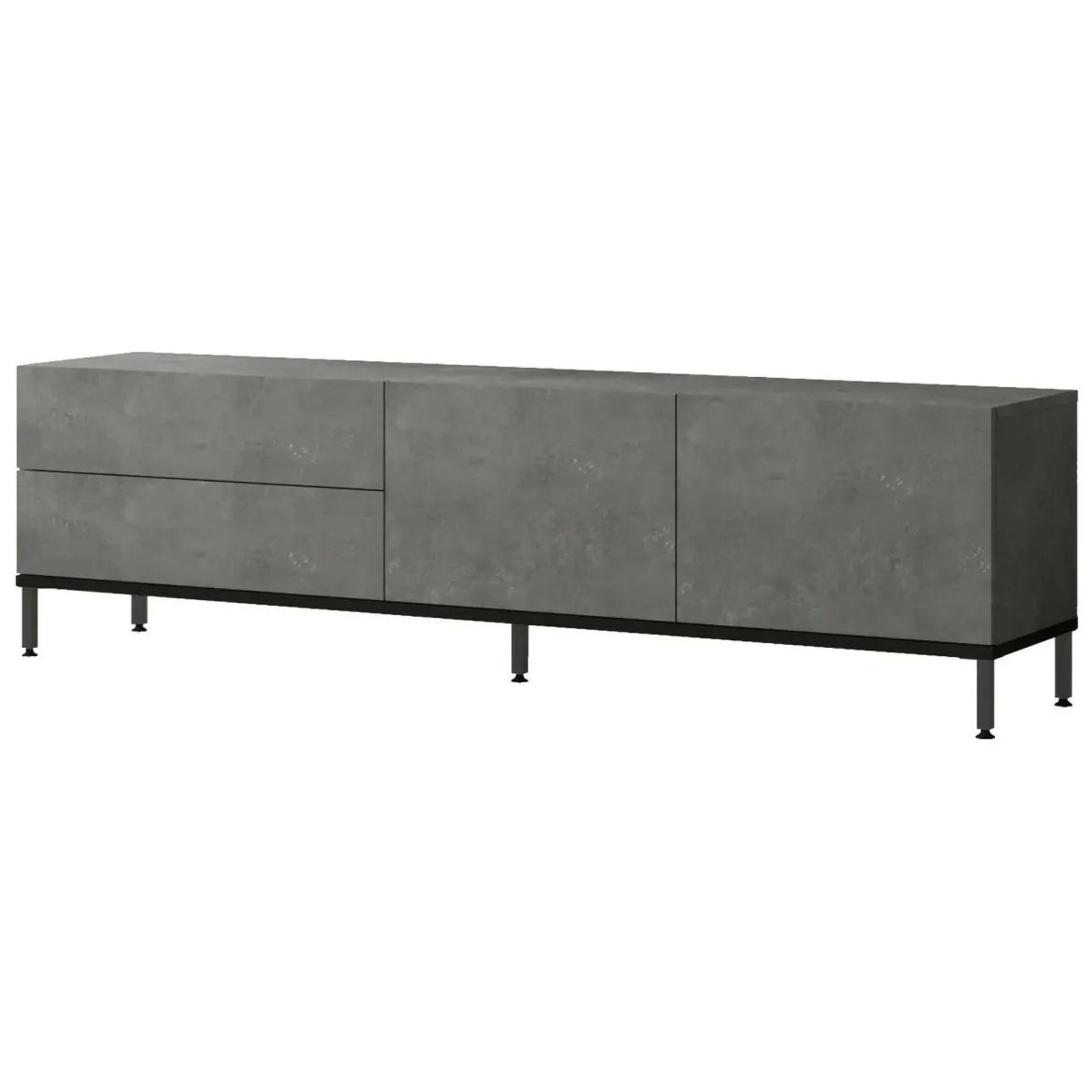 Porta TV argento e nero 170x35x46h cm 4 ante - Basyang