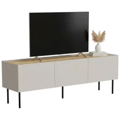 Porta TV beige e rovere 200x40x52h cm 4 ante - Scopa
