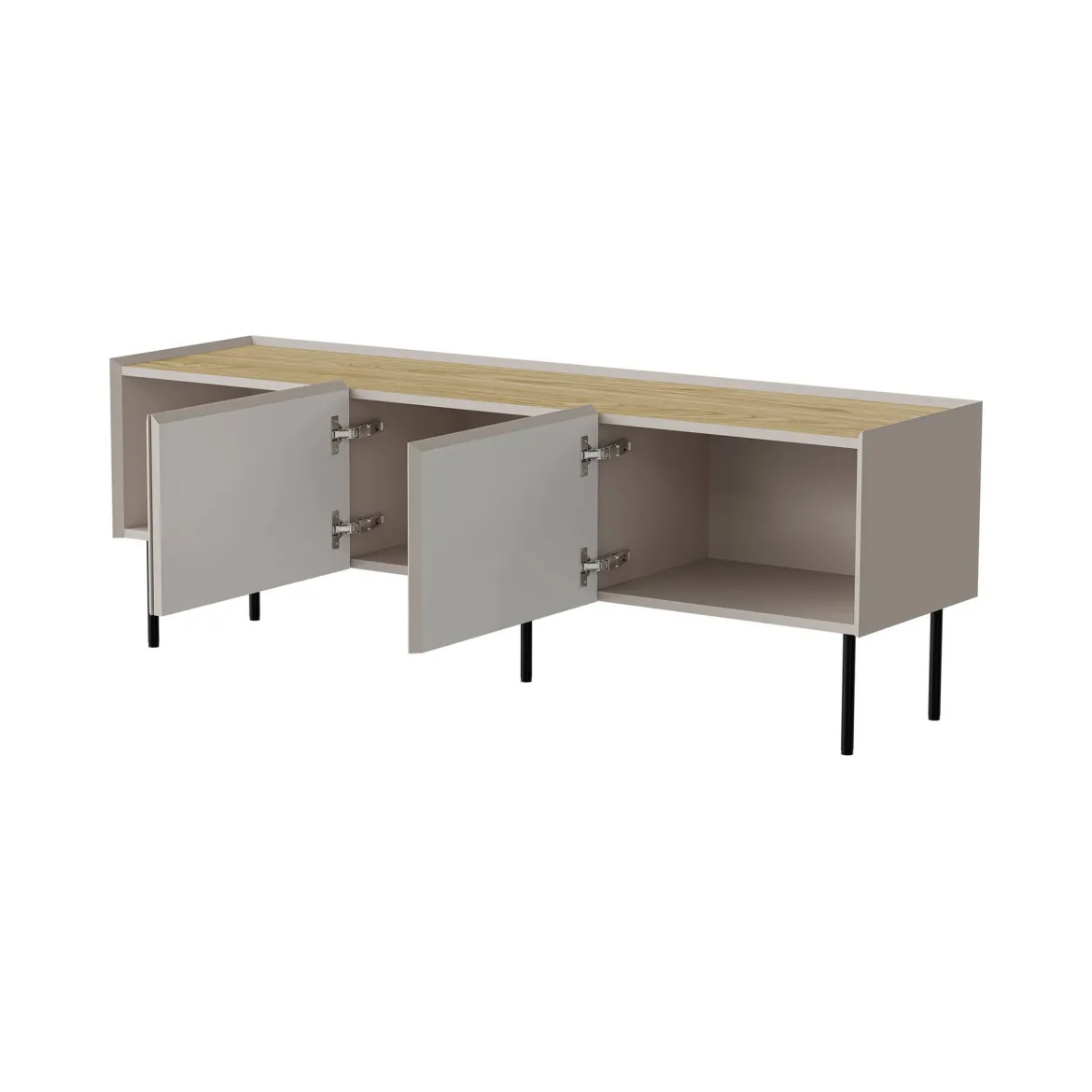 Porta TV beige e rovere 200x40x52h cm 4 ante - Scopa