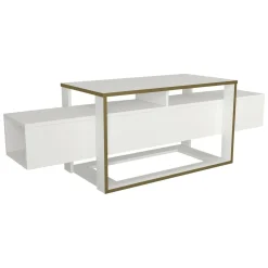 Porta TV bianco e oro 160x46x49h cm in legno - Jo