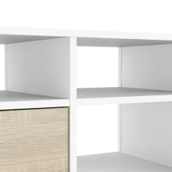 Porta TV bianco e quercia 117x39x57h cm in legno - Aliani