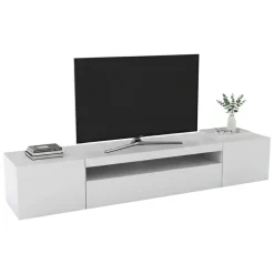 Porta TV bianco lucido 200x40x37h cm 3 ante - Amore
