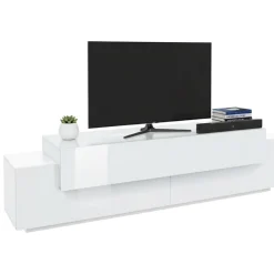Porta TV bianco lucido 200x45x52h cm 3 ante - Arold