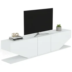 Porta TV bianco 180x30x40h cm 3 ante - Assorata