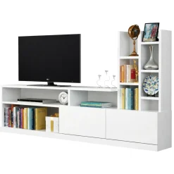 Porta TV bianco 164x25x91h cm 2 ante - Kristal