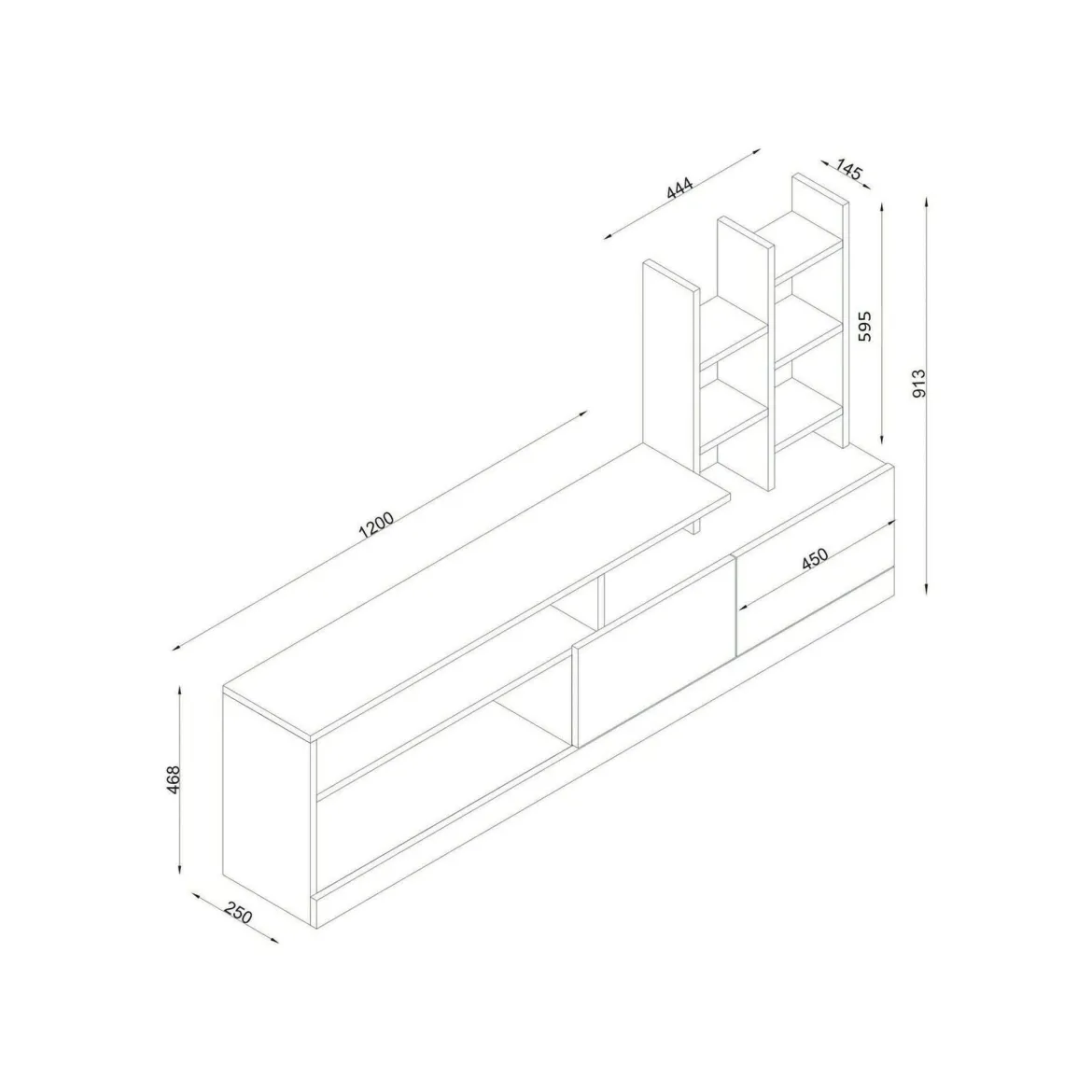 Porta TV bianco 164x25x91h cm 2 ante - Kristal