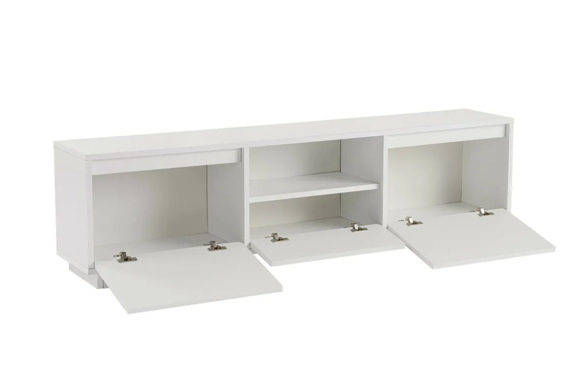 Porta TV bianco 160x29x42h cm 3 ante - Morrigan