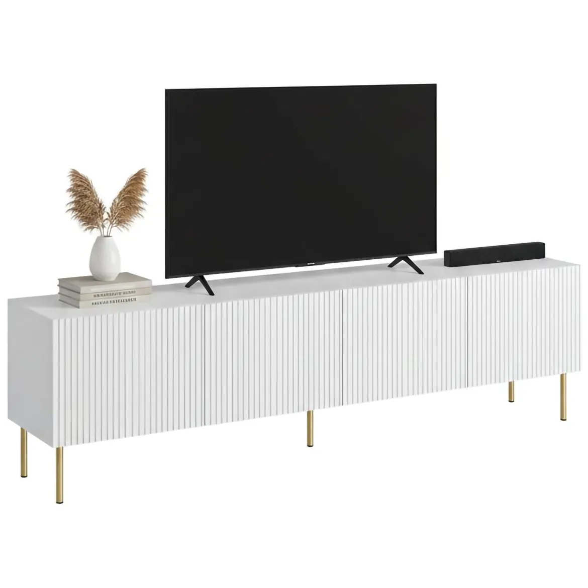 Porta TV bianco 200x42x52h cm 4 ante - Varenna