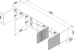 Porta TV bianco 200x42x52h cm 4 ante - Varenna