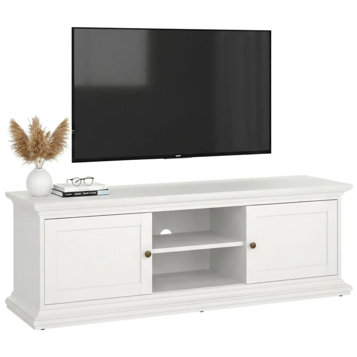 Porta TV bianco 149x41x50h cm 2 ante - Ziba
