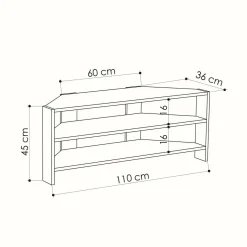 Porta TV bianco 120x35x45h cm in legno - Winifred