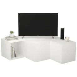 Porta TV bianco 90x92x32h cm in legno - Fiorenza