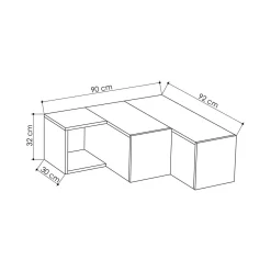 Porta TV bianco 90x92x32h cm in legno - Fiorenza