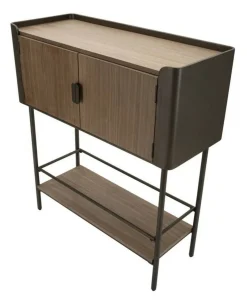 Porta TV grigio e marrone 100x42x110h cm 2 ante - Quilt